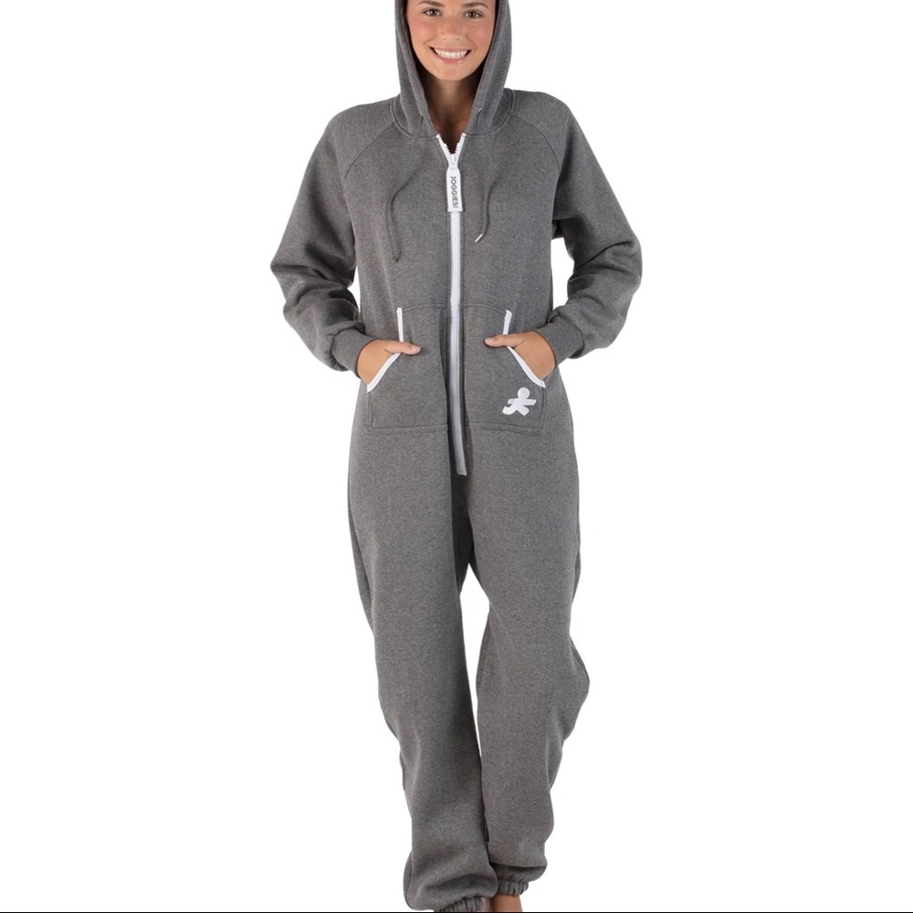 Joggies Charcoal Gray Youth Footless Hoodie Unisex Onesie Size Large